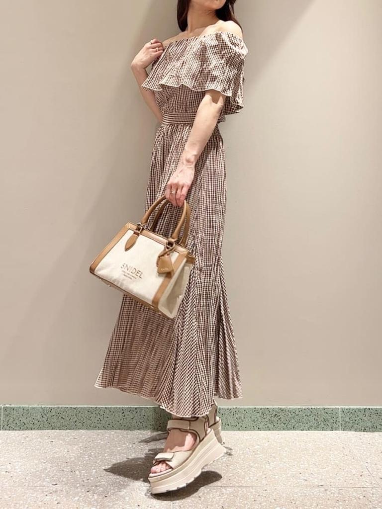 Snidel Pleated Blouse SWFB252185 BRW Free Size Off-the-Shoulder Women's