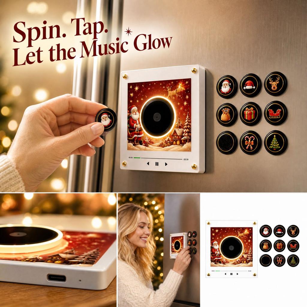 Music Box Night Light with Rotating Disc, Motion and Fridge