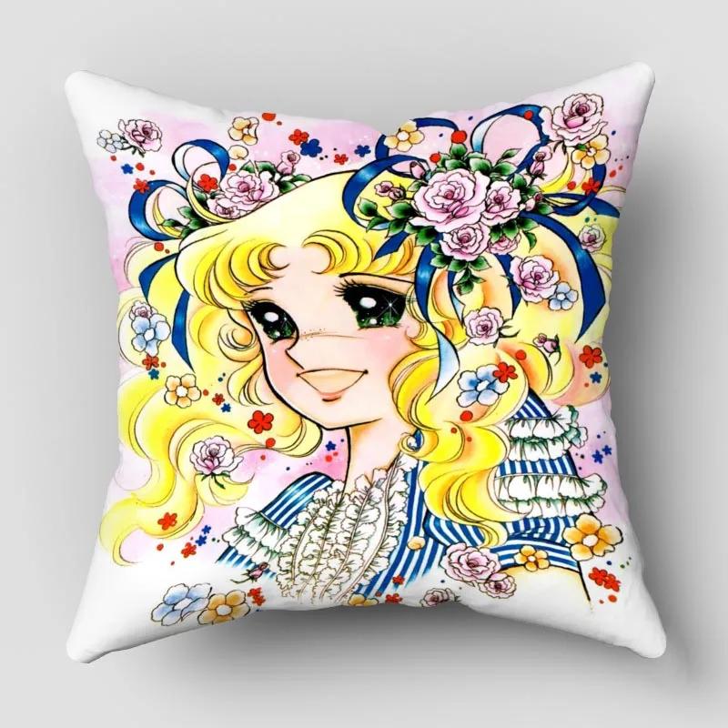 Candy New Anime Pillow Cover Bedroom Home Office Decorative Pillowcase Square Zipper Pillow Cases Satin Fabric No Fade 10.16WJY