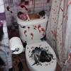 2 Pcs/set Skull Horror Grabber Sticker Cover Clown Halloween Toilet Sticker Bloody   Toilet Seat
