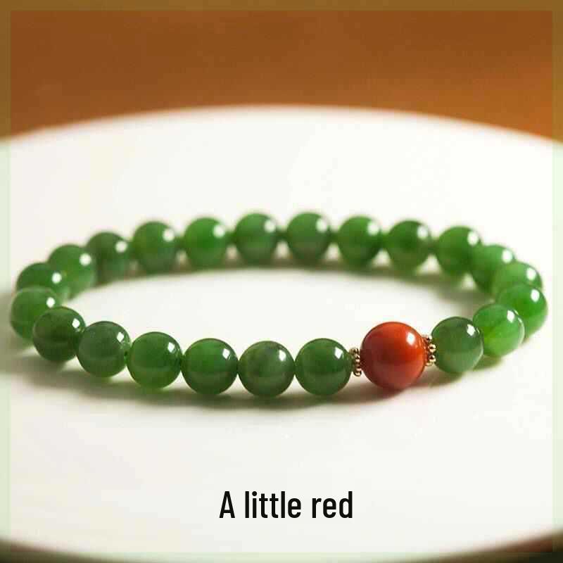 Chinese Style Green Glass Bracelet: Imitation Jade Beaded Women s Hand Accessory