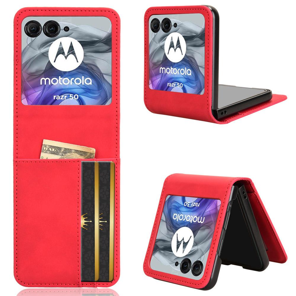 For Motorola Razr 50 5G/Razr 2024 5G Case Separable Design Card Slot Leather+PC Phone Cover