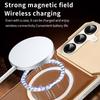 KEYSION Luxury Magnetic PU Leather Aromatherapy Phone Case for Samsung Galaxy S24 S25 Ultra Wireless Charging Borderless Cover