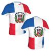 Dominikanische Republik 3D-gedruckte T-Shirts für Männer Frauen Lässig Straße Kurzarm Tops Atmungsaktiv Bequem Outdoor-Sport Tees