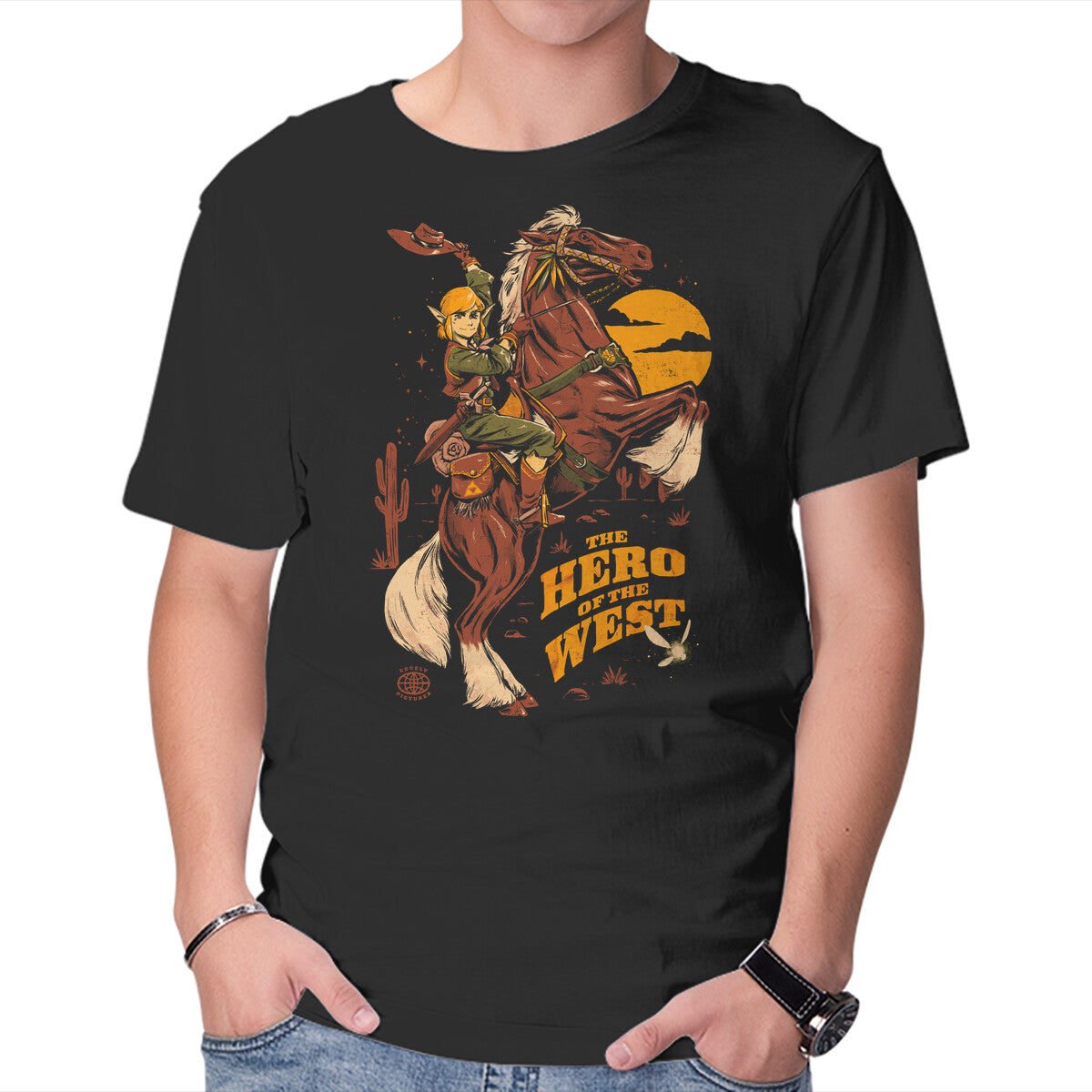 Unisex Crew Neck T-Shirt The Hero Of The West Graphic Short Sleeve Casual Tee XXL