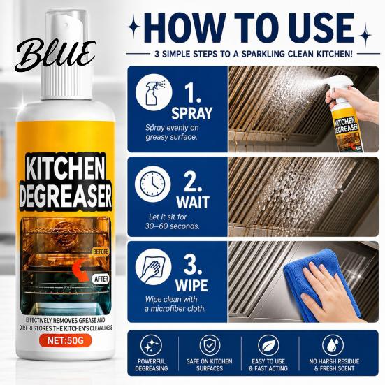 Burnt Food Residue Cleaner Effectively Spray Grease Heavy-Duty Cleaner Grill Remover Kitchen Barbecue Degreaser Remove Stains Degreaser for