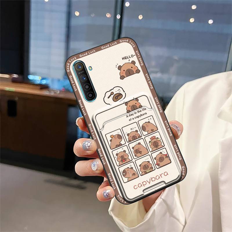 Full wrap Waterproof Phone Case For OPPO Realme X2/Realme XT/K5 Shockproof TPU Cute Card bag protective Card slot Cover