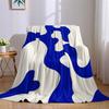 Blue Swirls Minimalist Flannel Blanket Warm Soft Halloween Christmas Couch Warm Cozy Decorative Decor Gift for All Season