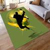 "Green Soccer Carpet with Silhouette Kick and Abstract Yellow Design" Suitable for Use As an Anti-slip for Living Room Bedroom Sofas