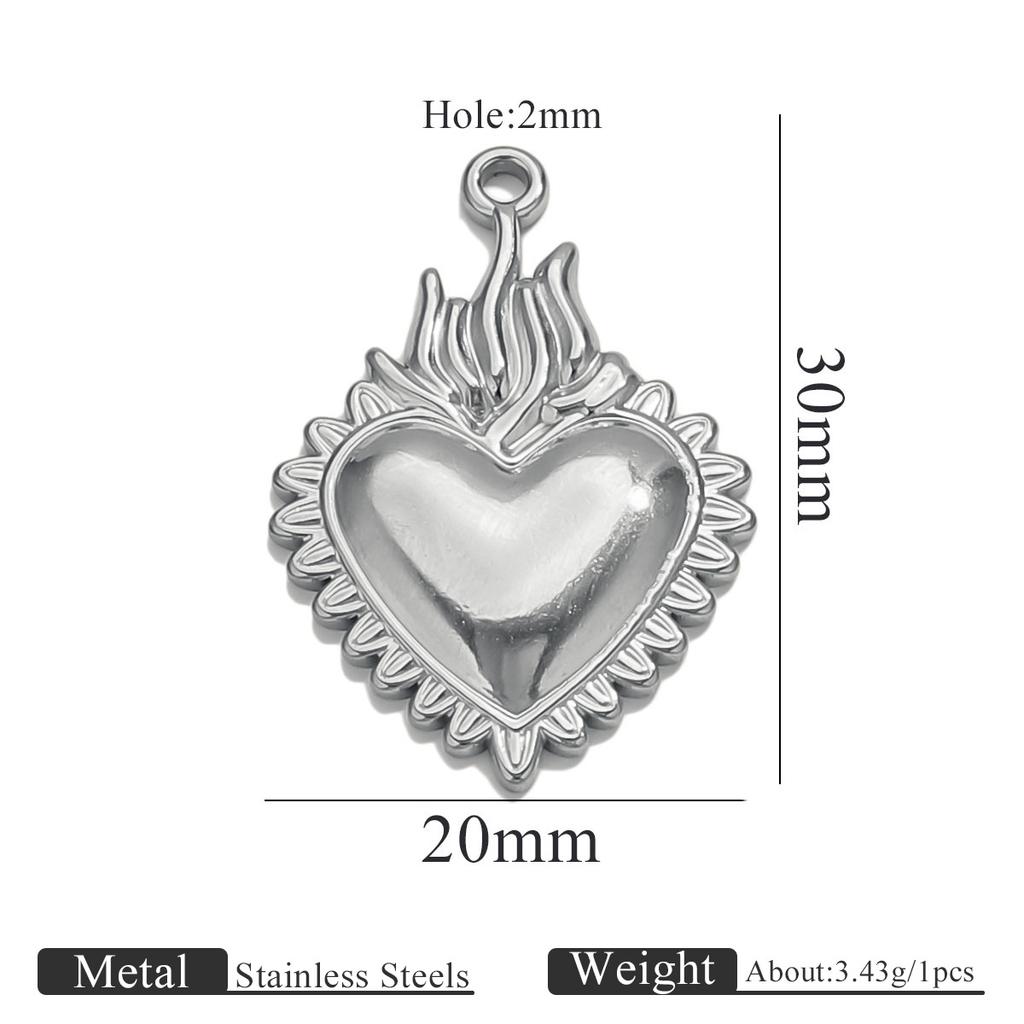 Yori 5PCS Stainless Steel Fashion Sun Love Heart Pendant Bracelet Necklace DIY Accessories Waterproof Wholesale