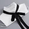 Korean Stand Lapel False Collar Women Embroidery Faux Col Half Shirt Blouse Fake Collars Sweater Shirt Detachable Collars