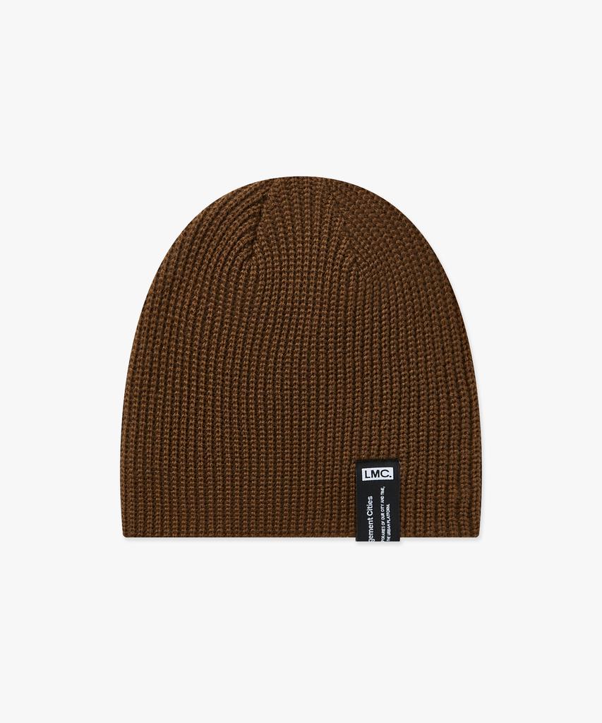 LMC Label Short Beanie Brown