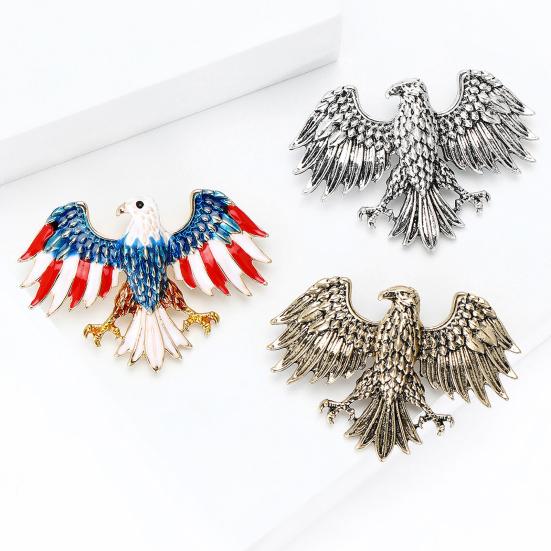 Bald Eagle Brooch for Men And Women Patriotic Enamel Alloy Lapel Pin