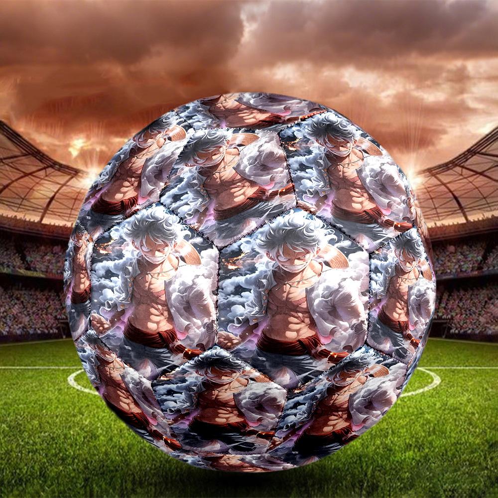 One Piece Print Size 5 Soccer Ball, Standard Match Football for Sports Game and Team Practice, Ideal Gift for Soccer Fans