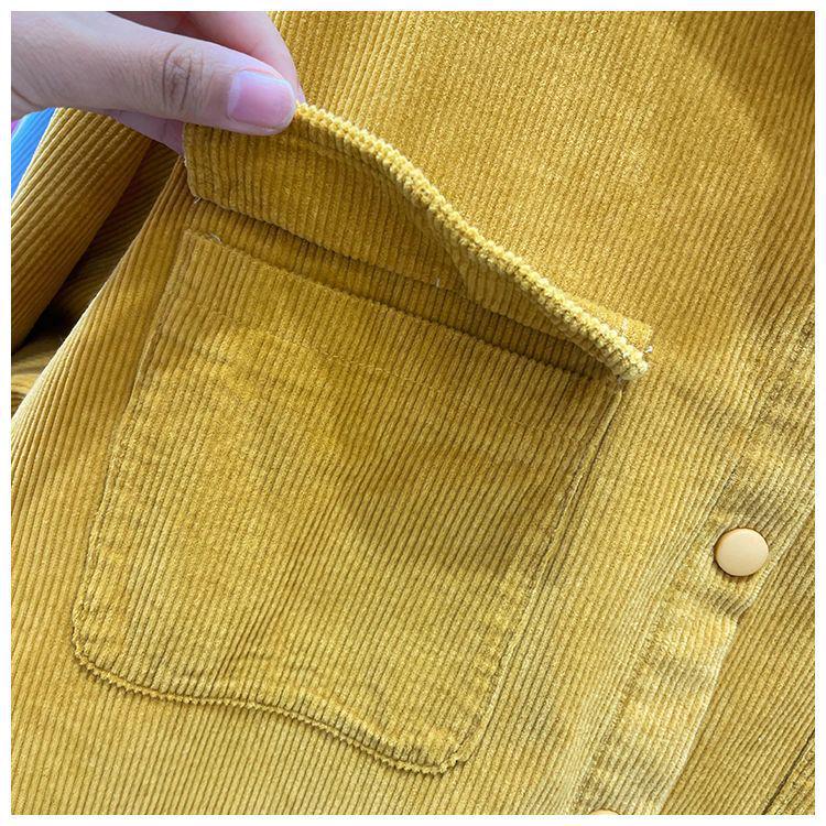 Women's Velvet Corduroy Shirt Jacket - Simple & Fashionable, Perfect for Spring and Autumn