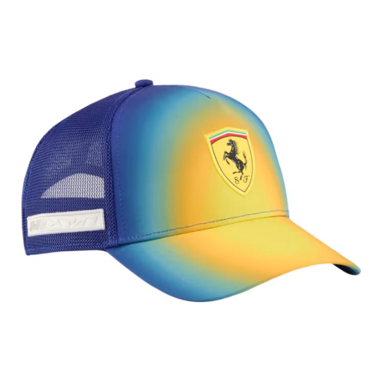 Puma Capsule Collection Cougar Pattern Design Polyester Duckbill Cap Unisex caps Yellow Blue 026962_01 F
