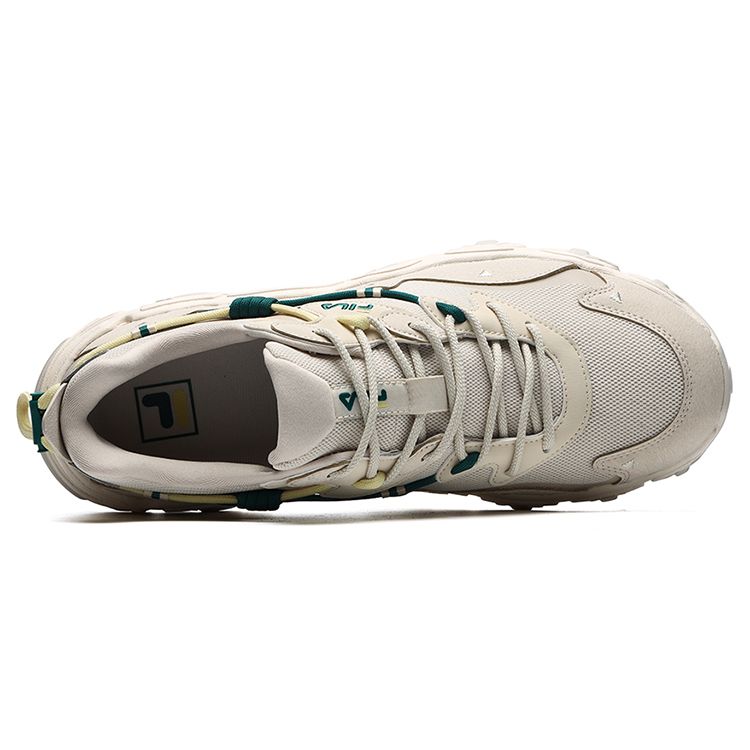 FILA Fashion Sneakers Fabric Synthetic Leather Mesh Casual Low-Top Lifestyle Shoes Men Sneakers Beige F12M134108FAB