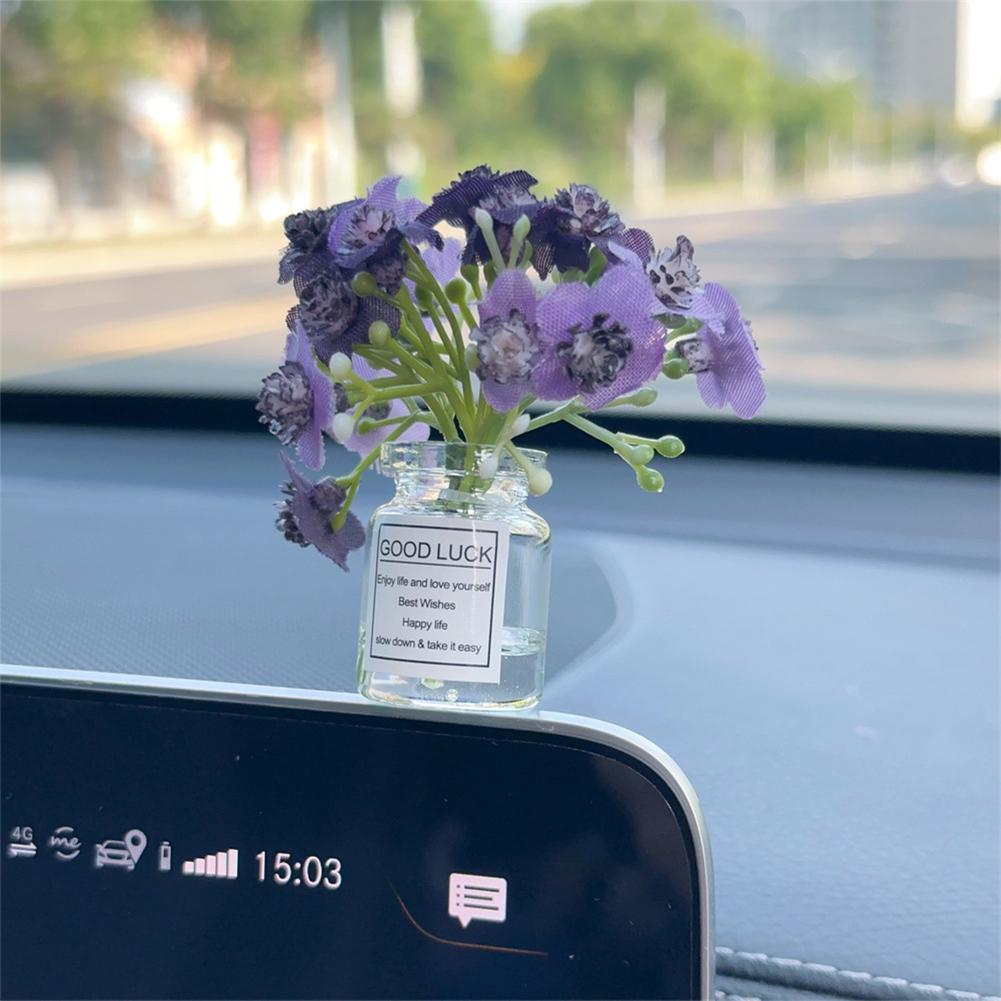 Mini-Auto-Dekoration, Ornamente, Babysbreath, Jasmin-Vase, Glasvase, Mikro-Landschaft, Kaninchen, Auto-Innendekoration, Konsole