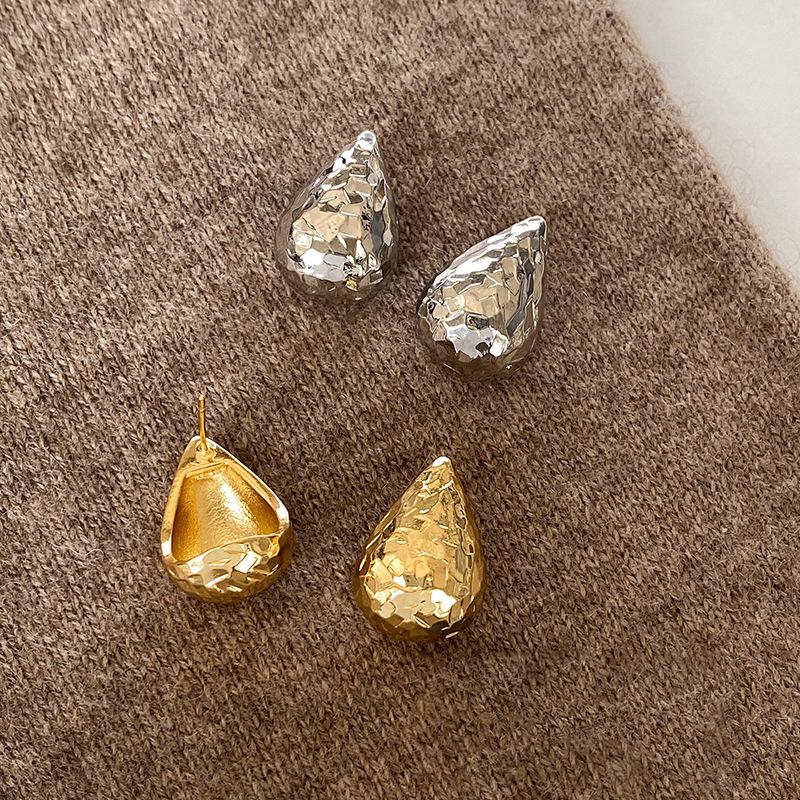 18k Real Gold Electroplating Rhombus Cut Water Drop Earrings European and American Earrings Earrings Women