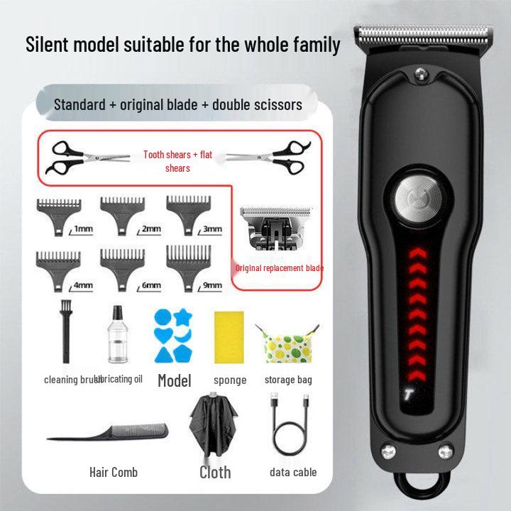 Waterproof Professional Hair Clipper: Quick Charge, Oil Head, Bald Head, Home Hairdressing Trimmer.