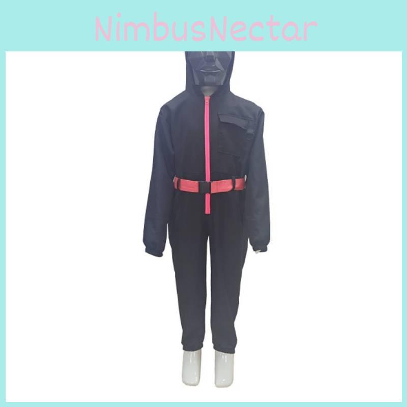 Squid Game Popular Movie Halloween Costume For Kids With Cotton Blend Fabric Cosplay Suit