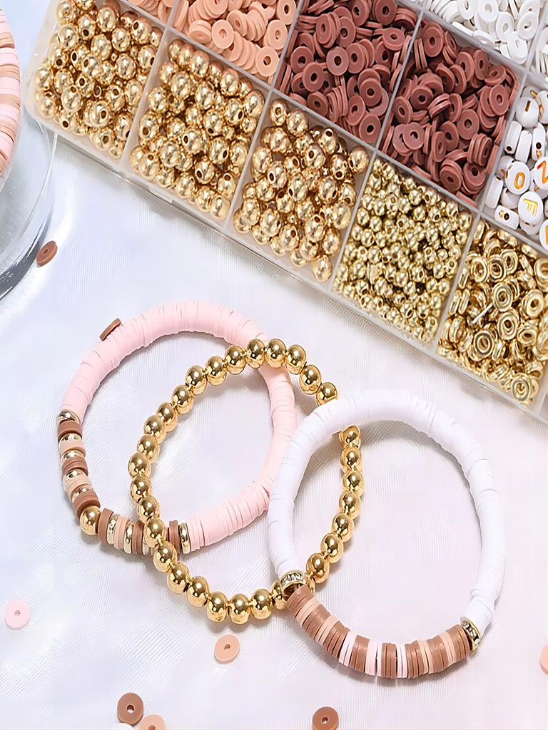 24 Cases of 5-color Clay Beads Interval Beads Gold Beads Girl Bracelet Jewelry DIY Jewelry Production