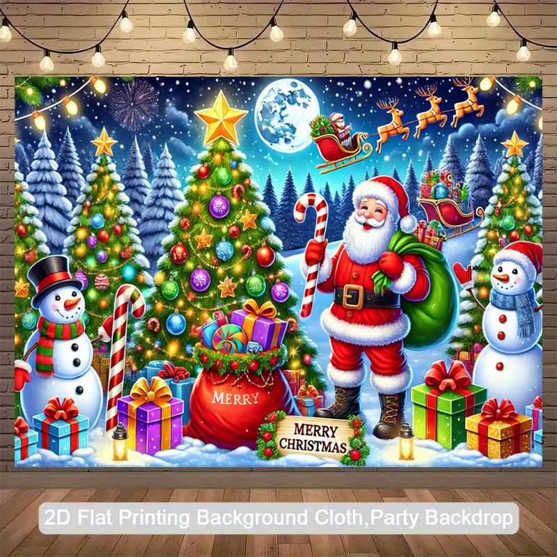 2D Graphic, Suitable for Photo Booth, Christmas Decorations, Christmas Background Wall, Merry Christmas Banner