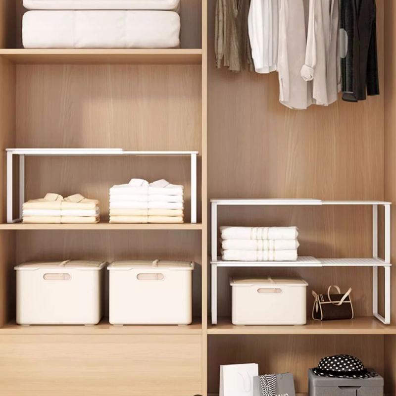 Stackable Telescopic Closet Shelf Retractable Expandable Wardrobe Divider Board Adjustable Layered Partition Cabinet Organizer