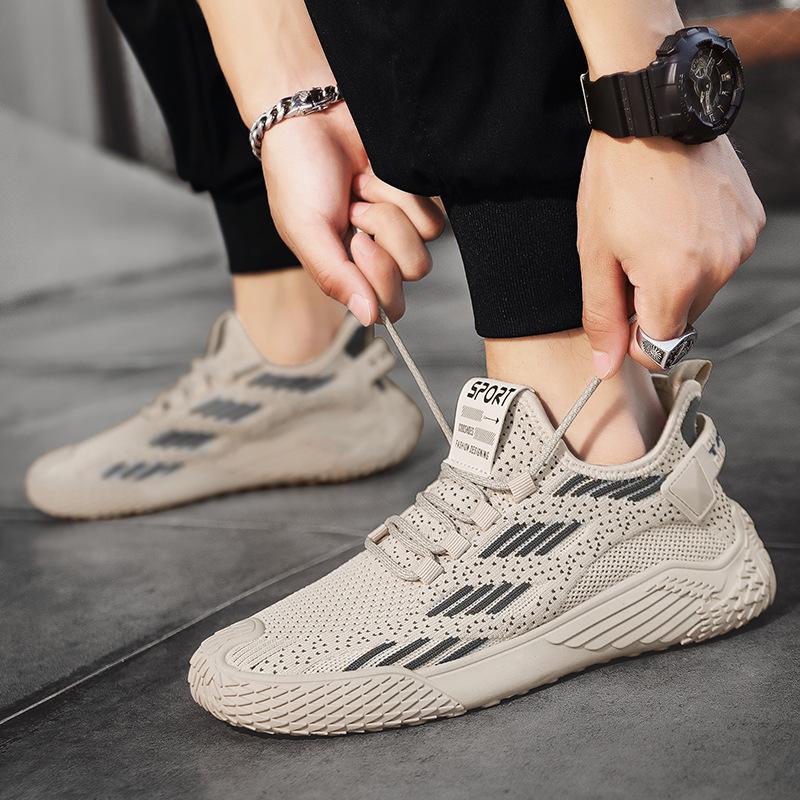 Men's shoes summer breathable deodorant fly-woven mesh mesh shoes non-slip soft-soled casual running shoes