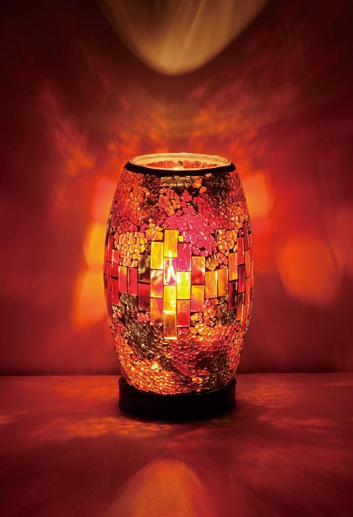 Ishiguro Mosaic Lamp, Klimt, Red, H21 x W13 x D13cm
