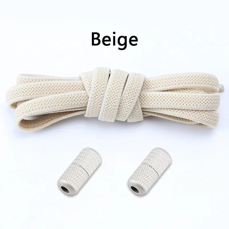 1 Pair Elastic Shoelaces Without Ties Flat Shoe Laces Round Metal Capsules Lock Rubber Band Lazy Shoes Lace For Sneakers