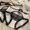 Plus Size Women Sexy Hormones Lace Edge Pure Desire To Hollow Out Mid Waist Panties