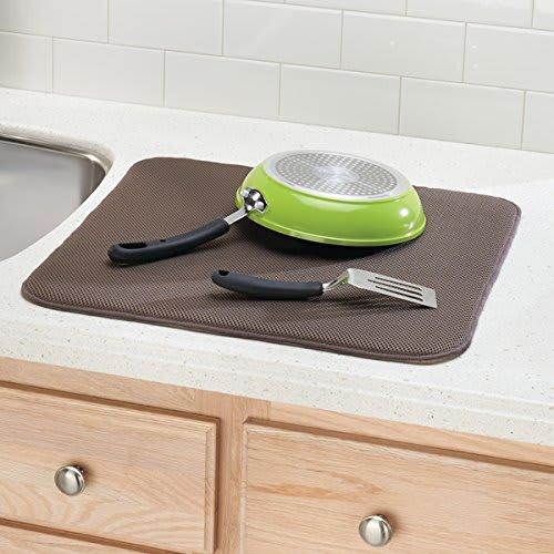 InterDesign iDry Draining Mat, Kitchen, Large, 18.5" x 16.5" (45.72cm x 40.64cm), Mocha, Brown, Ivory, 41243EJ