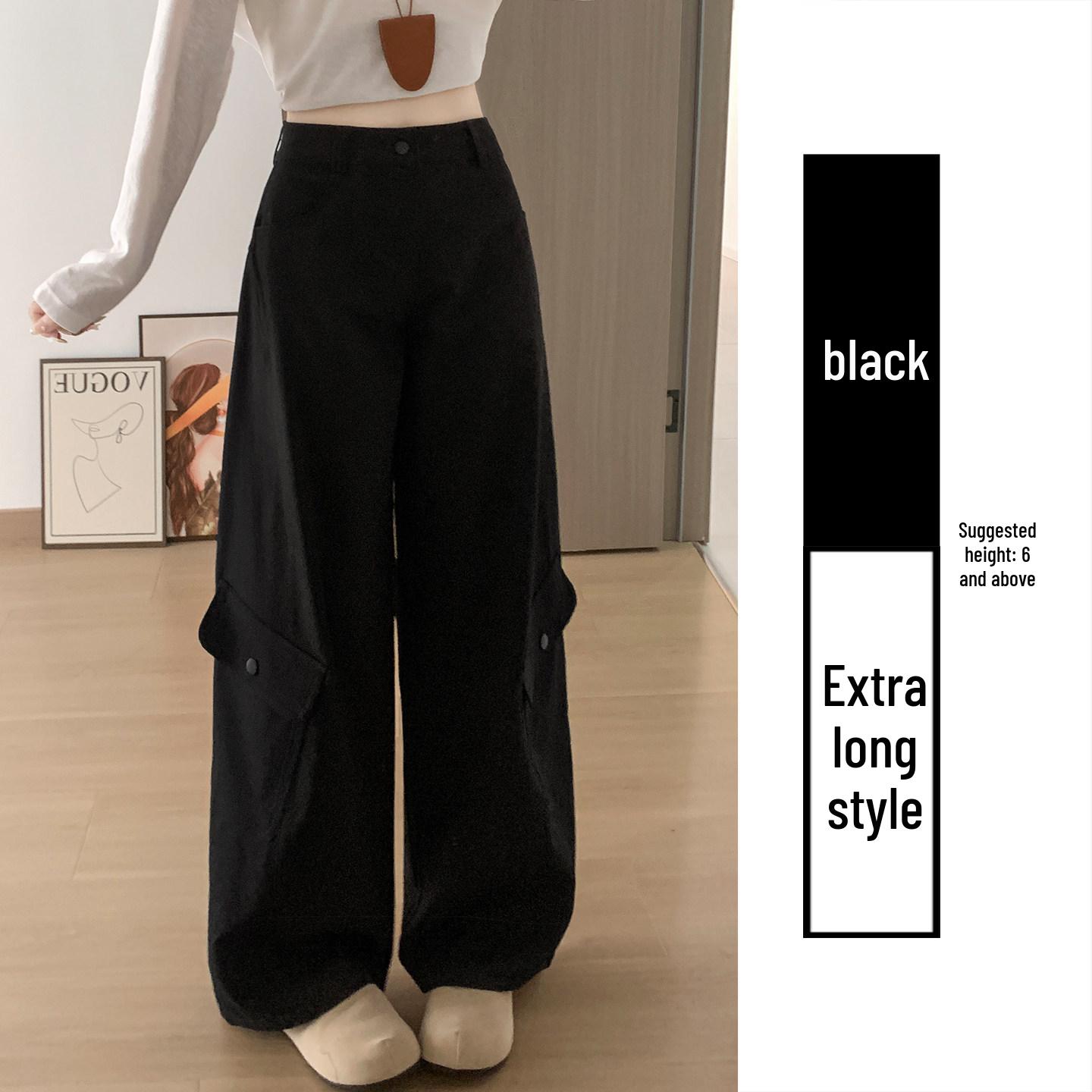 Women s High Waist Retro Wide-Leg Cargo Pants L