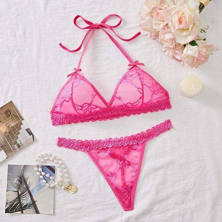 European & American Bare Buttocks Backless Lace See-Through Sexy Lingerie Set 8811C.