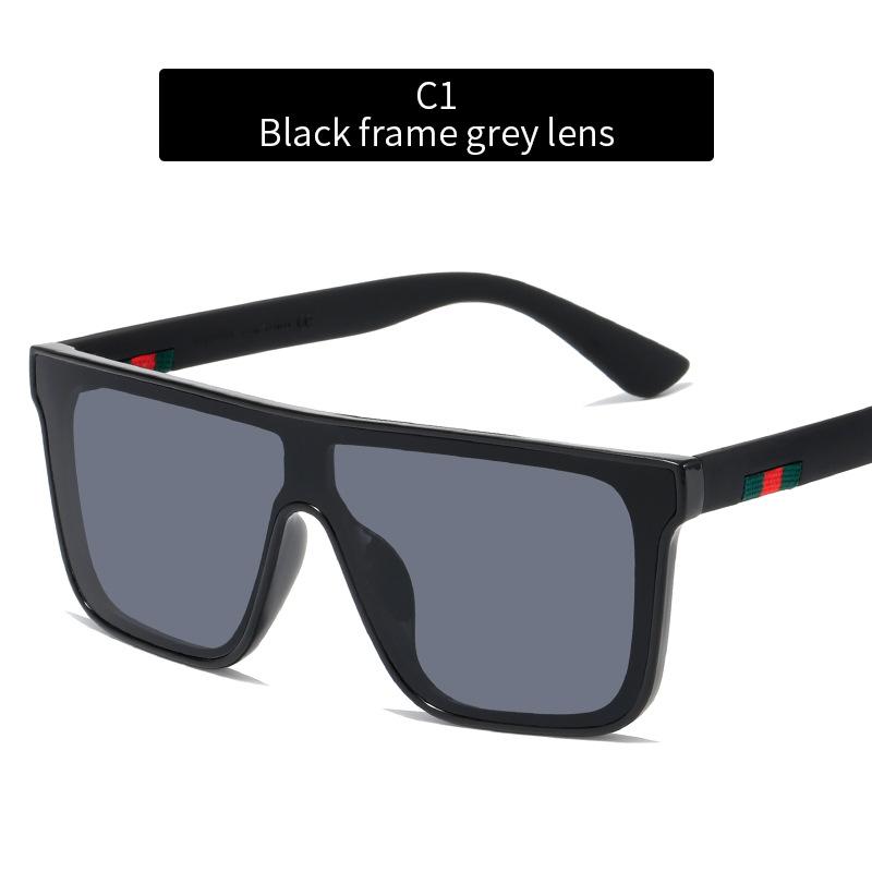 Trendy One-piece Sunglasses New Fashion Large Frame Square Ocean Lenses Sunglasses Trendy Brand