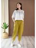 Autumn 2025 Women's Cotton-Linen Slimming Harem Pants - Versatile, Lightweight, Seven-Point Carrot Style