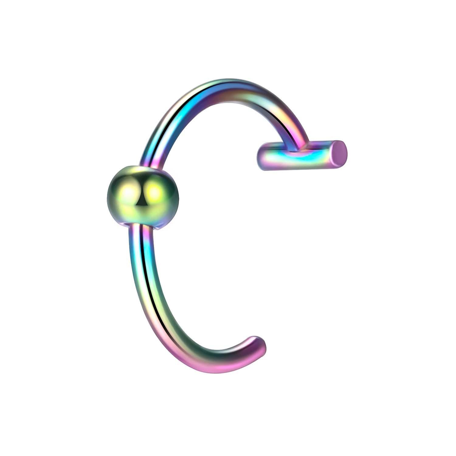 

1 шт., поддельное кольцо в носу из нержавеющей стали, кольца для перегородки, C-клипса, кольцо для губ, серьги, искусственный пирсинг носа, женские украшения для тела, без пирсинга B разноцветный