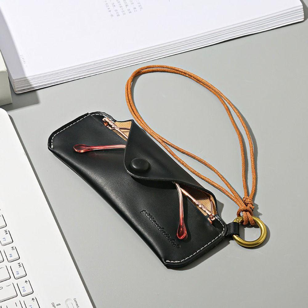 PU Leather Sunglass Organizer Hanging Neck Eyeglasses Holder Sunglasses Case  Women