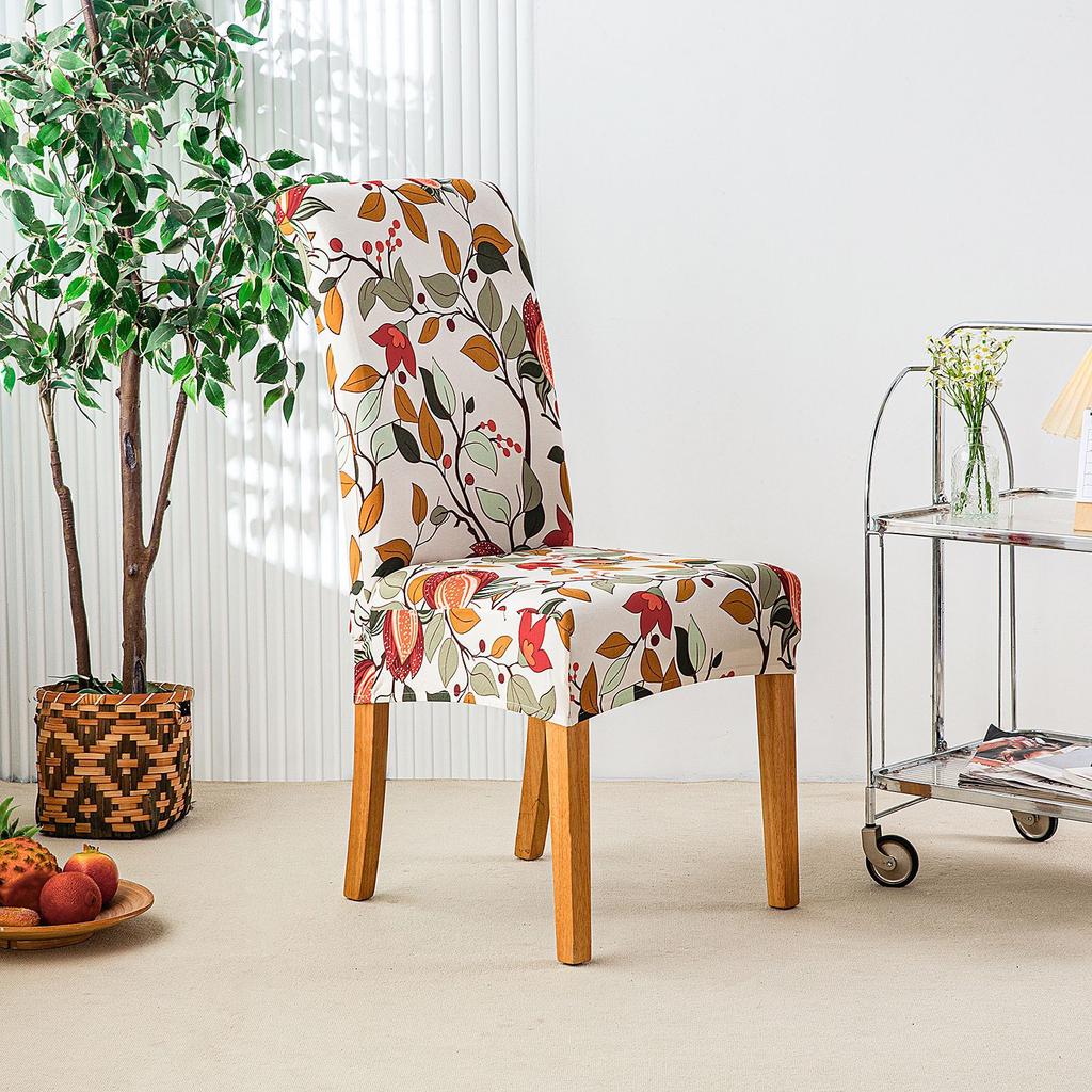 Printed Christmas Day Elastic Chair Cover Household One-Piece Half-Pack Stool Cover Hotel Dining Table Chair Cover