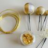Japanese Hair White Ball Gold Graduation Bridal Clothing, Ornament, Gold, Kanzashi, Mizuhiki, Mesh, Leaf, Coming-of-age Ceremony, Ceremony, Wedding,