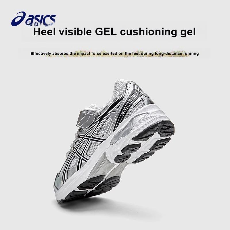 Asics Kids Sonic Comfortable Soft Low-Top Running Shoes Kids sneaker Silver White Black 1014A386-100