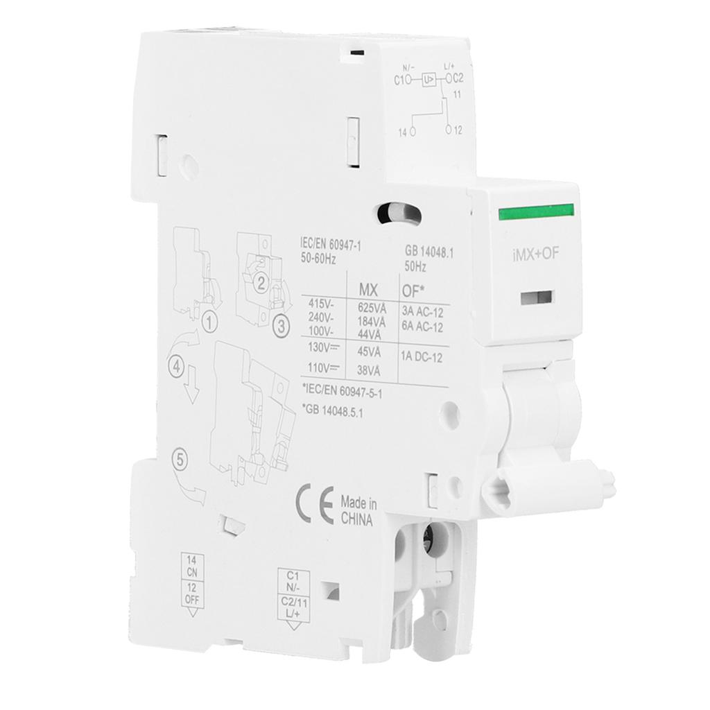 Shunt-Auslöser Nylon DIN-Schienen-Leistungsschalterzubehör MX+OF DC110130V AC100415V
