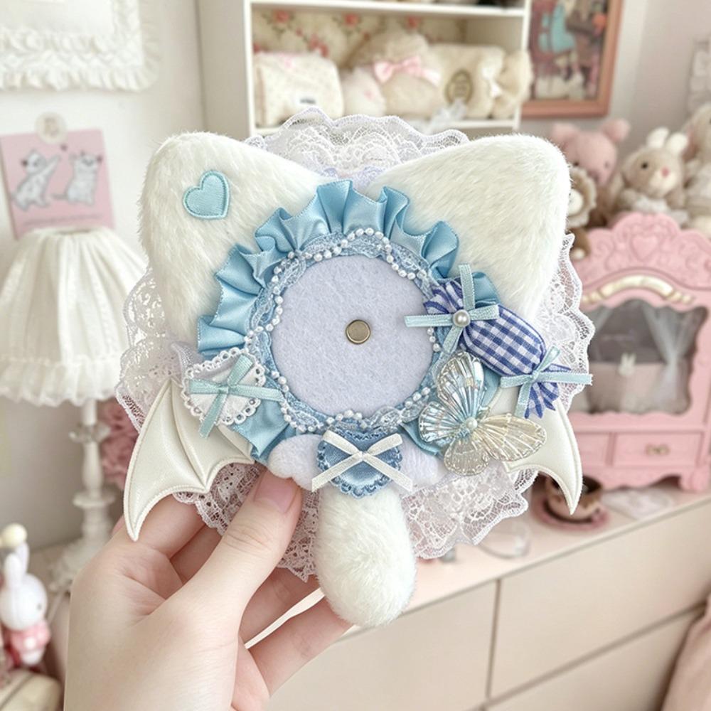 Heart Accent Badge Holder Lace Edged Can Badge Cover Lightweight Badge Display Case DIY Decor