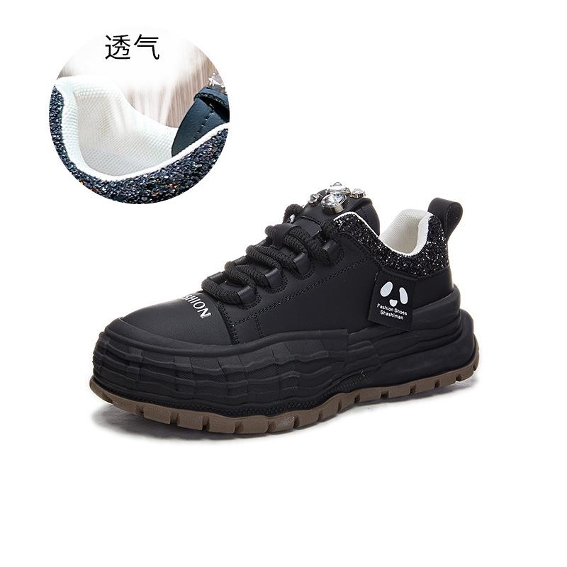 Little white shoes women's 2025 spring new thick-soled heightening bread shoes women's casual muffin shoes women's versatile women's shoes