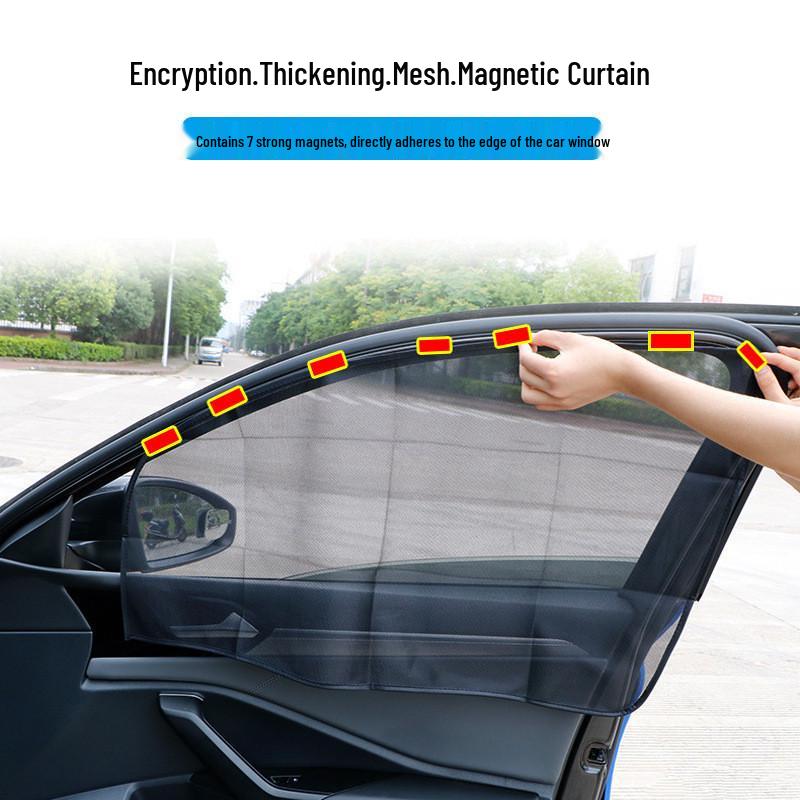 Magnetic Car Sunshade - Full Coverage Mesh for Side & Rear Windows, Heat Insulation & UV Protection
