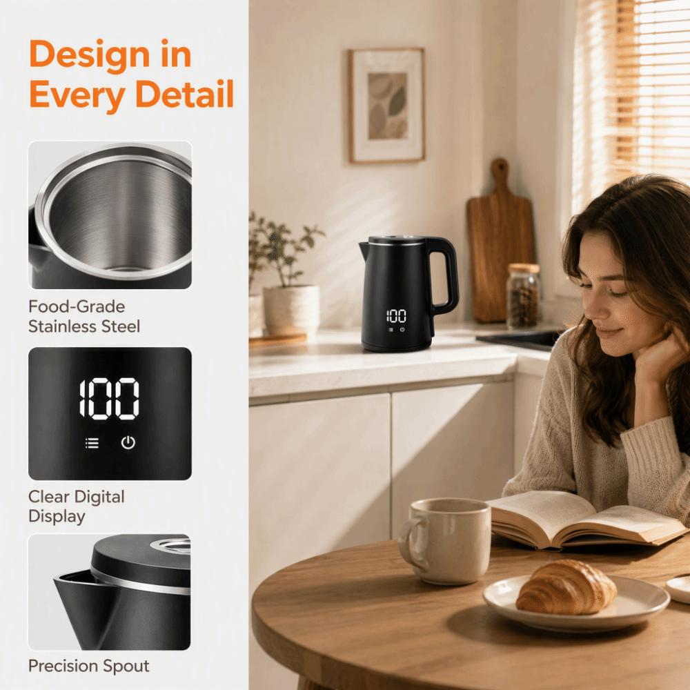Digital Display Electric Kettle Temperature Settings Water Boiler Smart Kettle Coffee Making