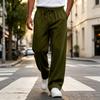 Men's Drawstring Elastic Waist Sweatpants - Color Loose Fit Joggers for Sizes