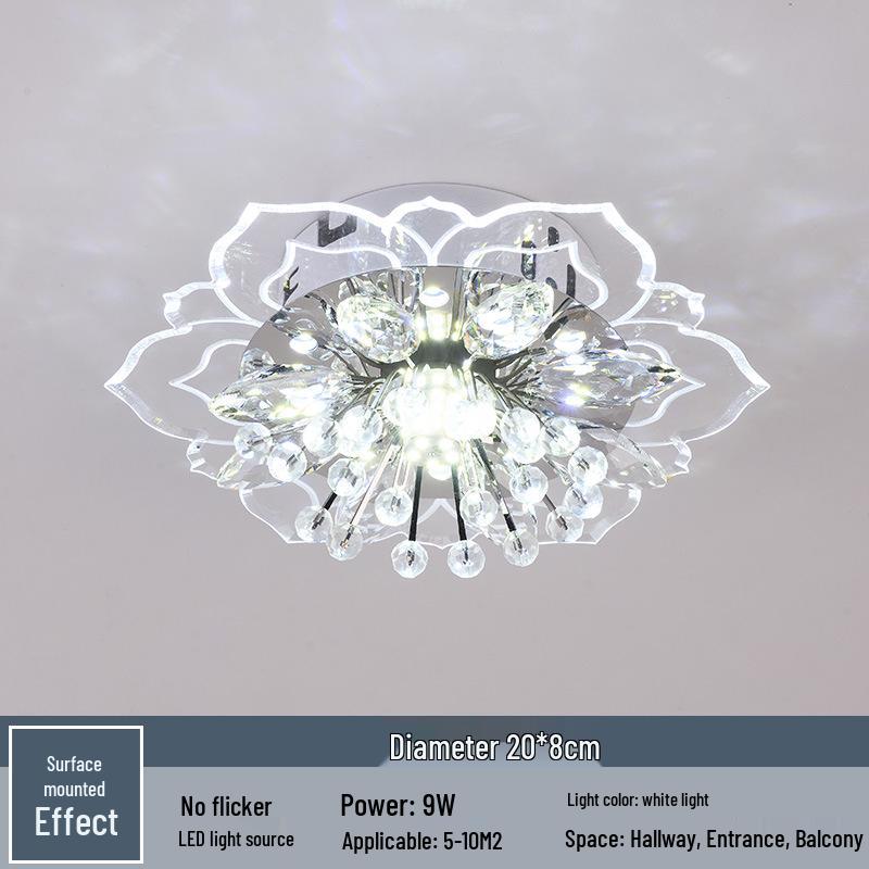 Modern Minimalist Ceiling Light - Embedded Crystal Lamp for Living Room, Corridor, and Aisle