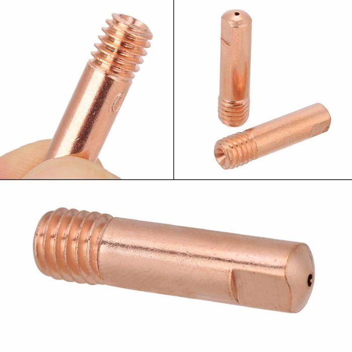 Pointe de contact en cuivre 1,0 mm pour torche MIG/MAG 15AK – lot de 20 (rouge)